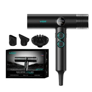 سشوار برس‌دار چرخشی 1900 وات وی جی ار مدل v-401، موتور AC، وزن 600 گرم، دارای سری متمرکز‌ک 102058841