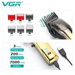ماشین اصلاح موی سر و صورت شارژی وی جی ار مدل V-654 102058997