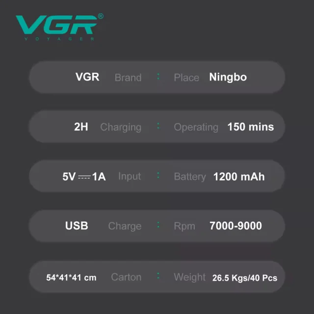 ماشین اصلاح موی سر و صورت شارژی وی جی ار مدل V-308 102058968