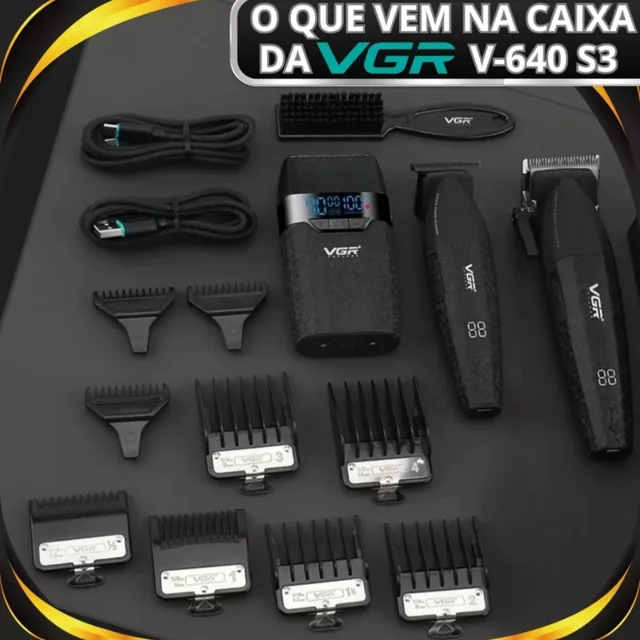 ماشین اصلاح موی سر و صورت شارژی وی جی ار مدل V-640 s3 مجموعه 3 عددی 102058988