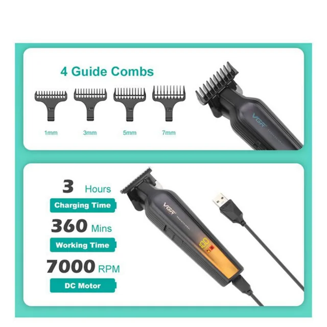 ماشین اصلاح موی سر و صورت شارژی وی جی ار مدل V-930 102059013