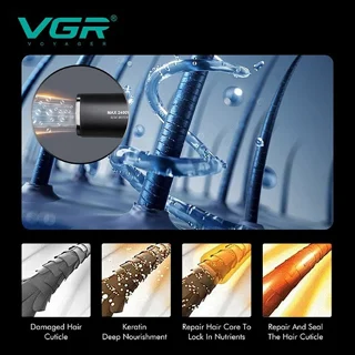 سشوار حرفه‌ای وی جی ار مدل VGR V-469 با توان 2400 وات، موتور BLDC، نمایشگر دیجیتال دما و س 101982889